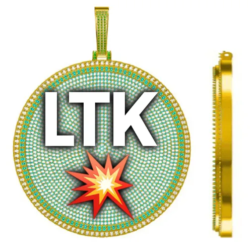 CUSTOM LETTER NECKLACE 3D BIG DISC sold by The GUU Shop