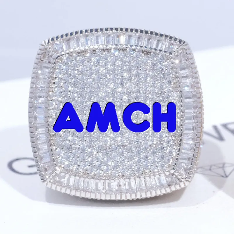 CUSTOM LETTER 3D ICED RING sold by The GUU Shop