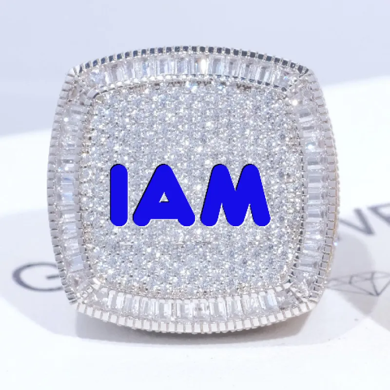 CUSTOM LETTER 3D ICED RING sold by The GUU Shop