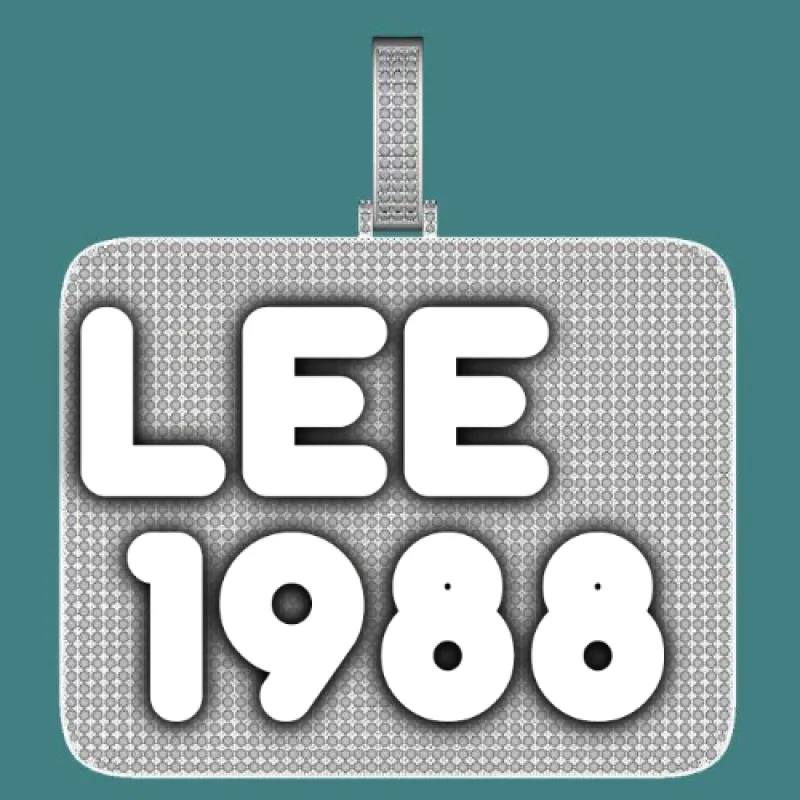 CUSTOM LETTER NECKLACE 3D BIG SQUARE sold by The GUU Shop