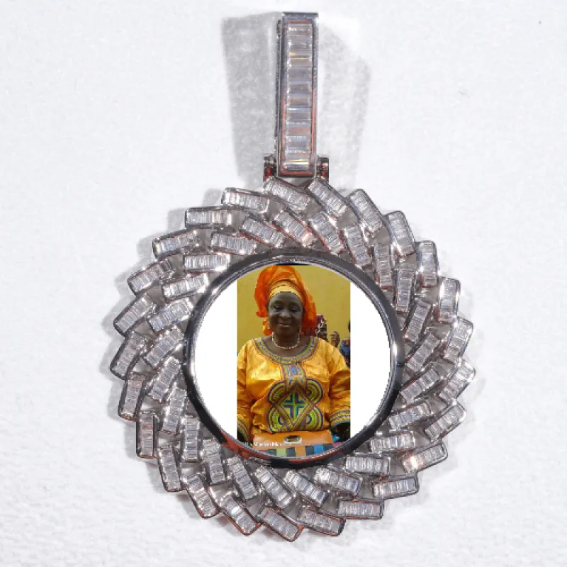 Large 3D Baguette Custom Picture Pendant sold by The GUU Shop