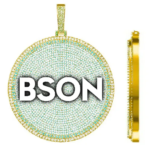 CUSTOM LETTER NECKLACE 3D BIG DISC sold by The GUU Shop