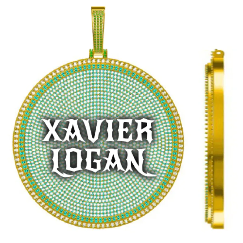 CUSTOM LETTER NECKLACE 3D BIG DISC sold by The GUU Shop