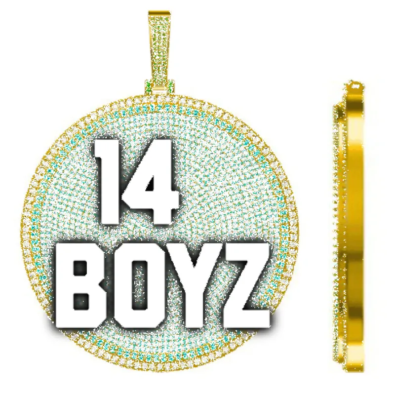 CUSTOM LETTER NECKLACE 3D BIG DISC sold by The GUU Shop