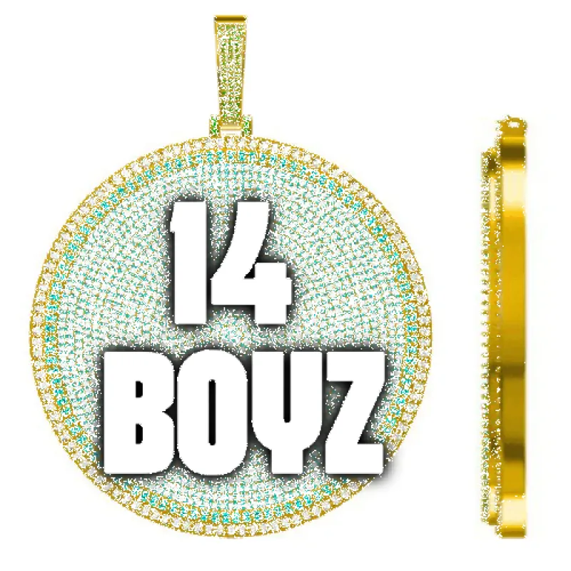 CUSTOM LETTER NECKLACE 3D BIG DISC sold by The GUU Shop