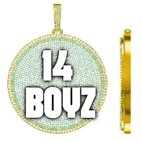 CUSTOM LETTER NECKLACE 3D BIG DISC sold by The GUU Shop