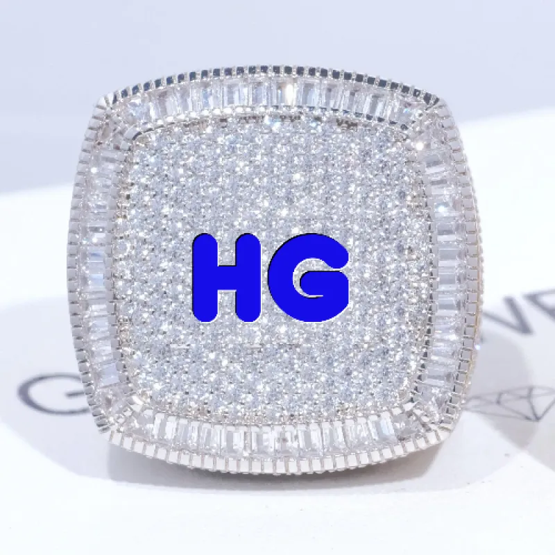 CUSTOM LETTER 3D ICED RING sold by The GUU Shop