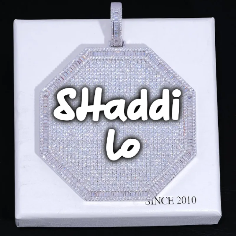 CUSTOM LETTER NECKLACE 3D BIG OCTAGON sold by The GUU Shop