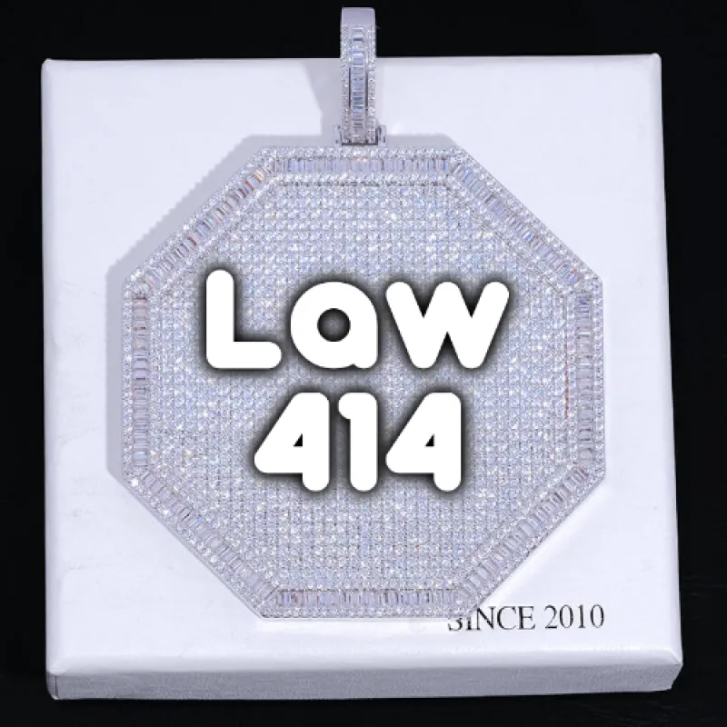 CUSTOM LETTER NECKLACE 3D BIG OCTAGON sold by The GUU Shop