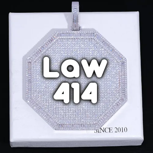 CUSTOM LETTER NECKLACE 3D BIG OCTAGON sold by The GUU Shop