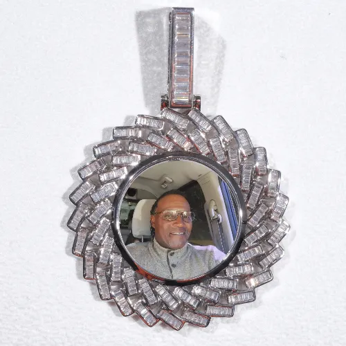 Large 3D Baguette Custom Picture Pendant sold by The GUU Shop