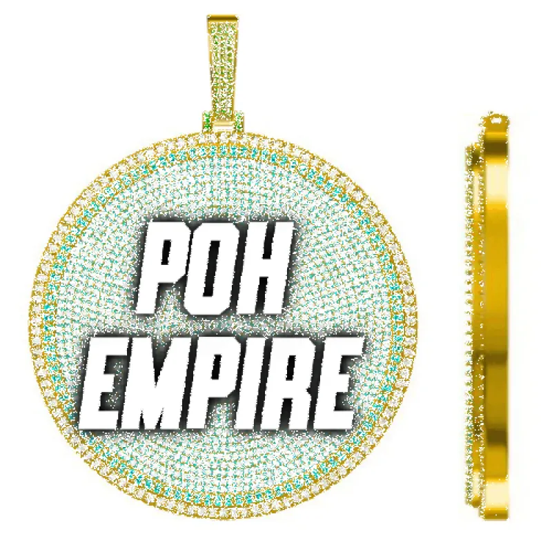 CUSTOM LETTER NECKLACE 3D BIG DISC sold by The GUU Shop