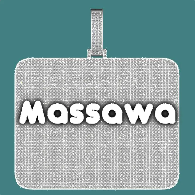 CUSTOM LETTER NECKLACE 3D BIG SQUARE sold by The GUU Shop