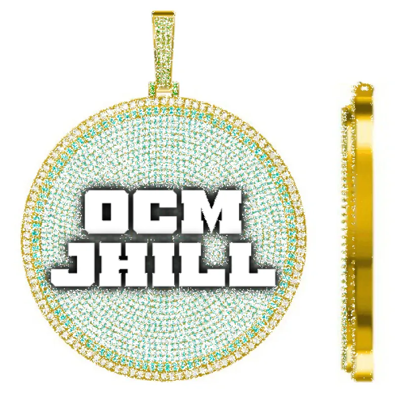 CUSTOM LETTER NECKLACE 3D BIG DISC sold by The GUU Shop