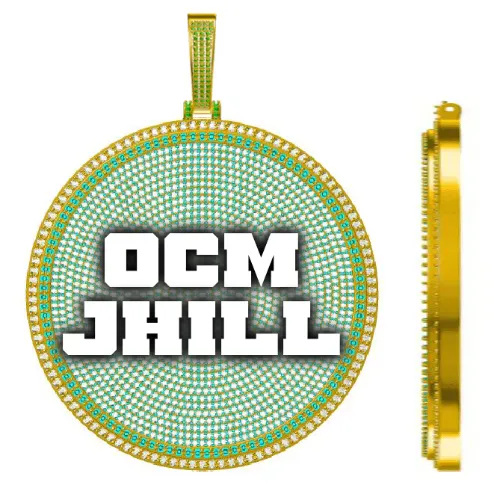 CUSTOM LETTER NECKLACE 3D BIG DISC sold by The GUU Shop