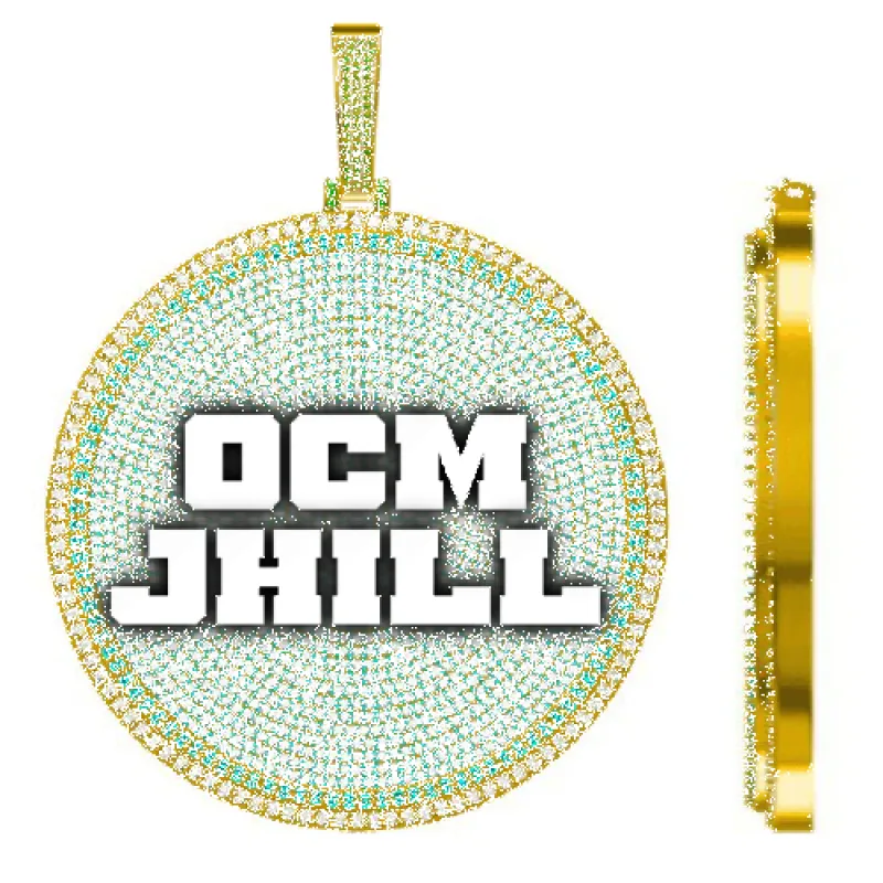 CUSTOM LETTER NECKLACE 3D BIG DISC sold by The GUU Shop