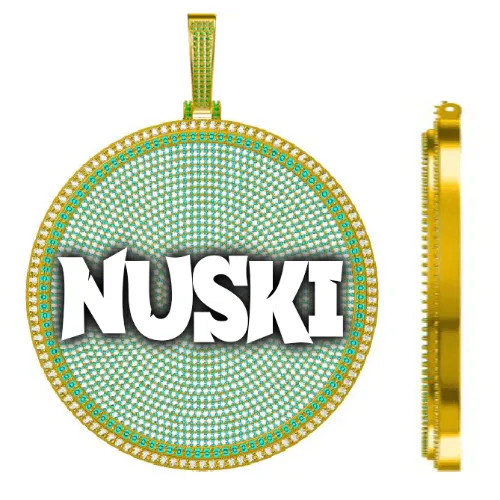 CUSTOM LETTER NECKLACE 3D BIG DISC sold by The GUU Shop