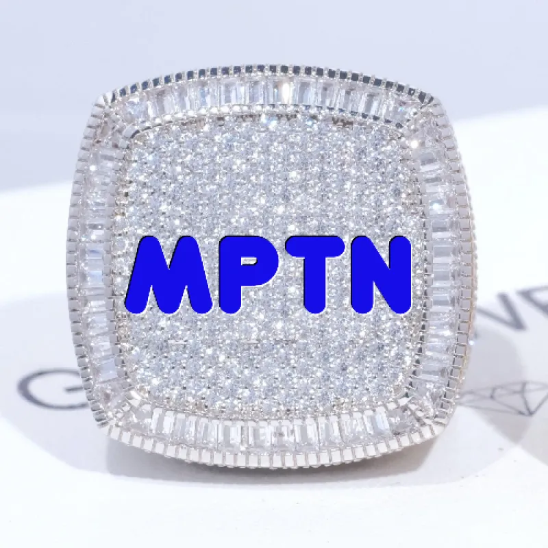 CUSTOM LETTER 3D ICED RING sold by The GUU Shop