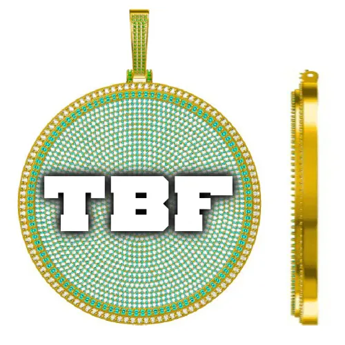 CUSTOM LETTER NECKLACE 3D BIG DISC sold by The GUU Shop