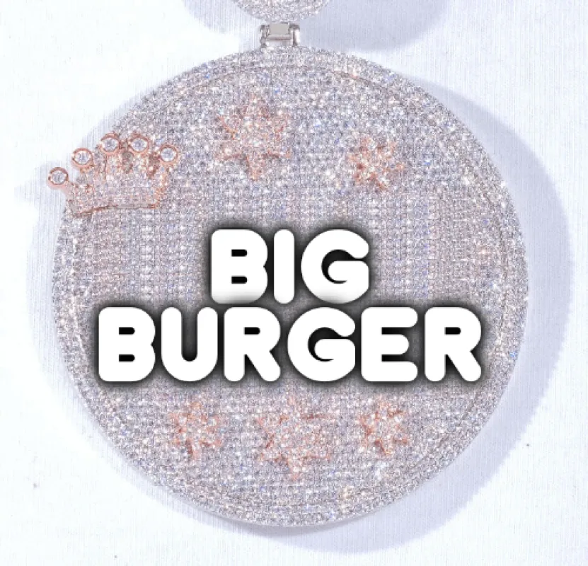 CUSTOM LETTER NECKLACE 3D BIG CROWN DISC sold by The GUU Shop