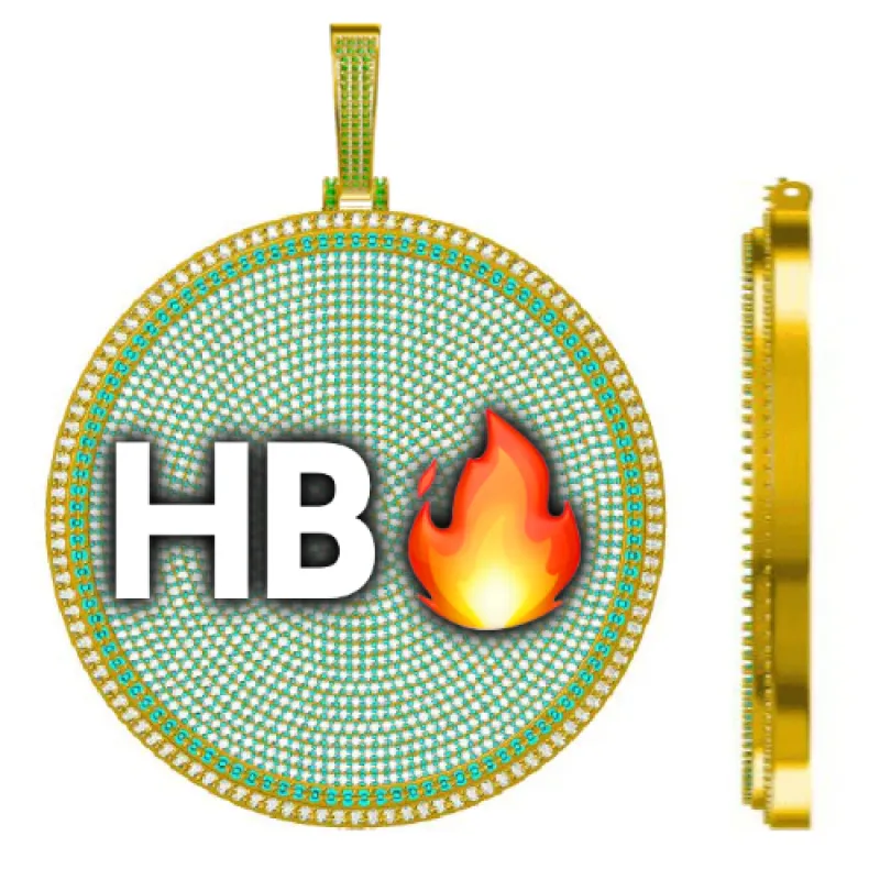 CUSTOM LETTER NECKLACE 3D BIG DISC sold by The GUU Shop