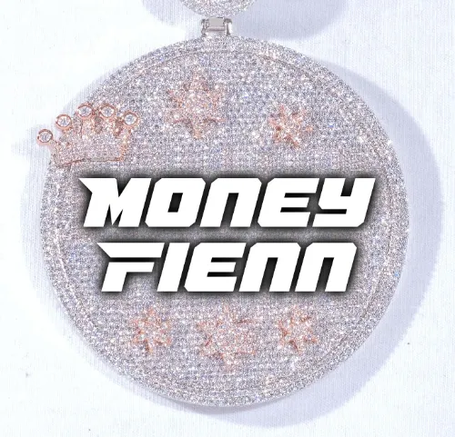 CUSTOM LETTER NECKLACE 3D BIG CROWN DISC sold by The GUU Shop