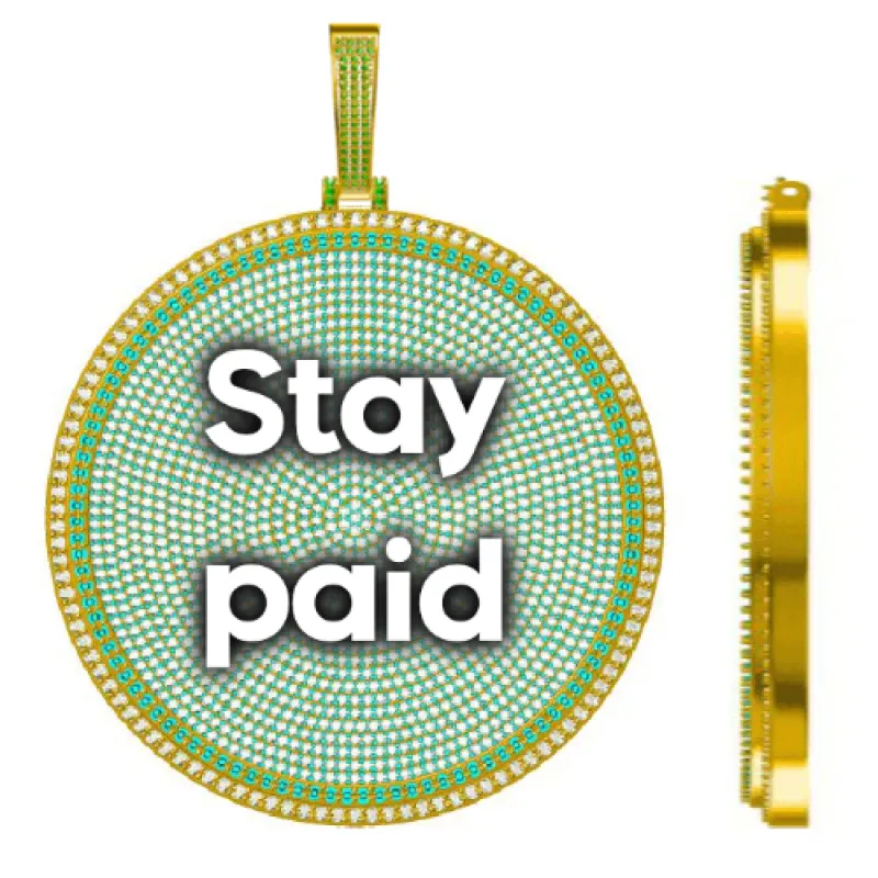 CUSTOM LETTER NECKLACE 3D BIG DISC sold by The GUU Shop