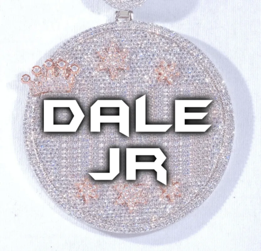 CUSTOM LETTER NECKLACE 3D BIG CROWN DISC made by The GUU Shop