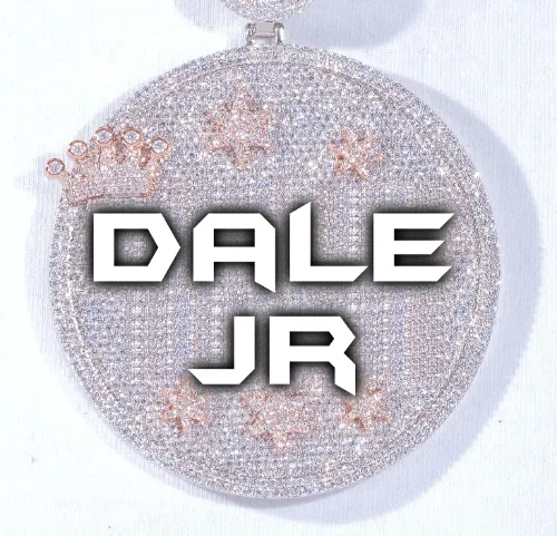 CUSTOM LETTER NECKLACE 3D BIG CROWN DISC sold by The GUU Shop