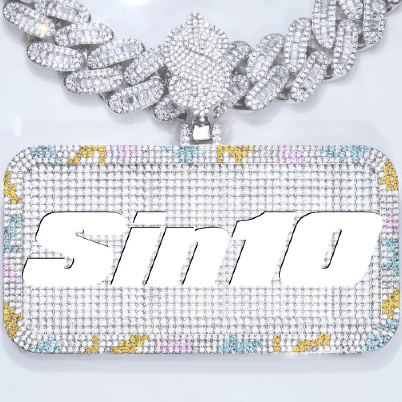 CUSTOM LETTER NECKLACE 3D COLORFUL SQUARE sold by The GUU Shop