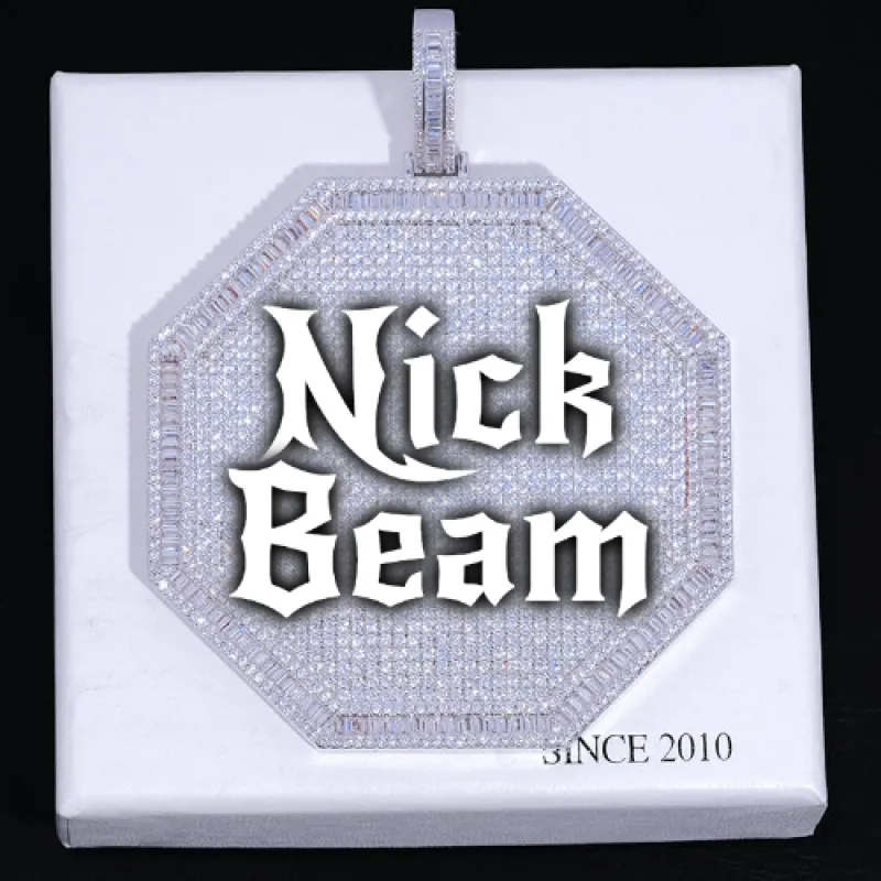 CUSTOM LETTER NECKLACE 3D BIG OCTAGON sold by The GUU Shop