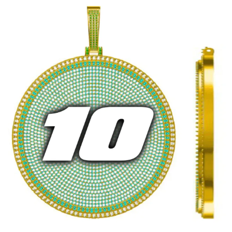 CUSTOM LETTER NECKLACE 3D BIG DISC sold by The GUU Shop