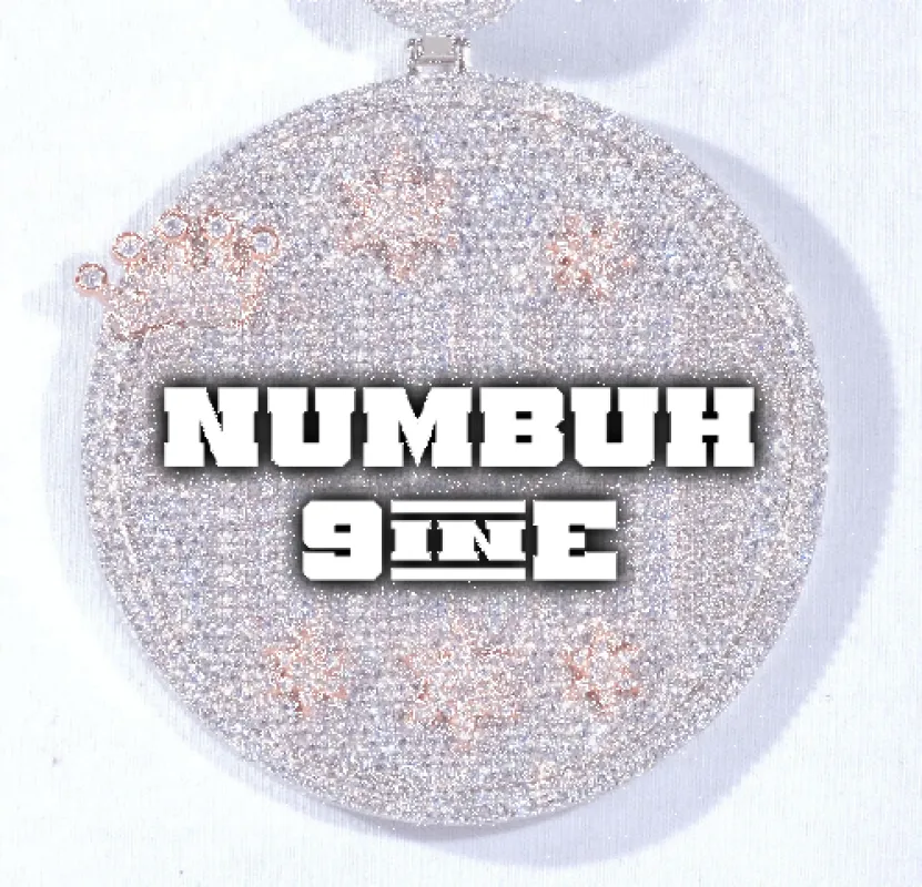 CUSTOM LETTER NECKLACE 3D BIG CROWN DISC sold by The GUU Shop