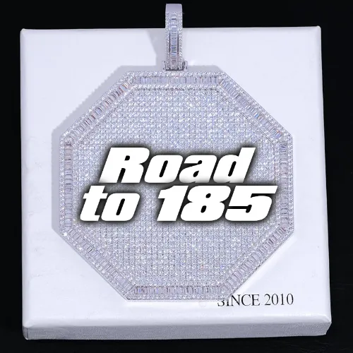 CUSTOM LETTER NECKLACE 3D BIG OCTAGON sold by The GUU Shop