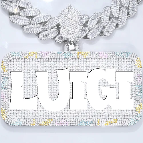 CUSTOM LETTER NECKLACE 3D COLORFUL SQUARE sold by The GUU Shop