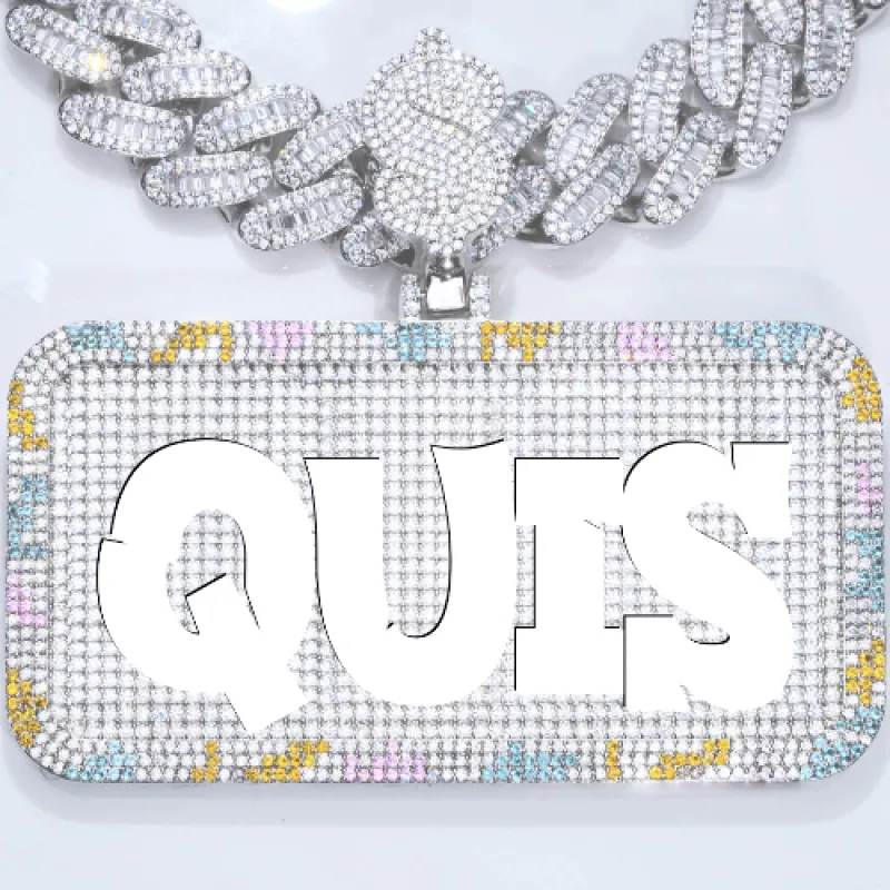 CUSTOM LETTER NECKLACE 3D COLORFUL SQUARE sold by The GUU Shop