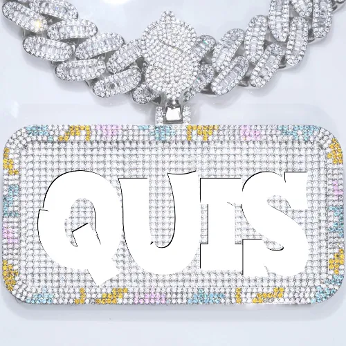 CUSTOM LETTER NECKLACE 3D COLORFUL SQUARE sold by The GUU Shop