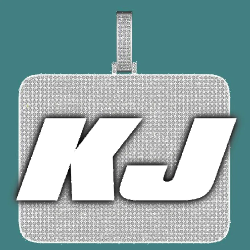 CUSTOM LETTER NECKLACE 3D BIG SQUARE sold by The GUU Shop