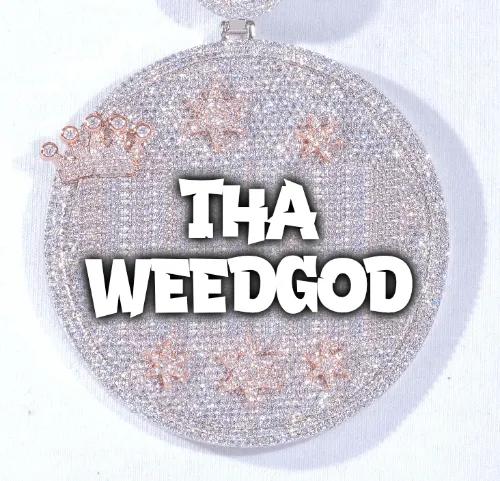 CUSTOM LETTER NECKLACE 3D BIG CROWN DISC sold by The GUU Shop