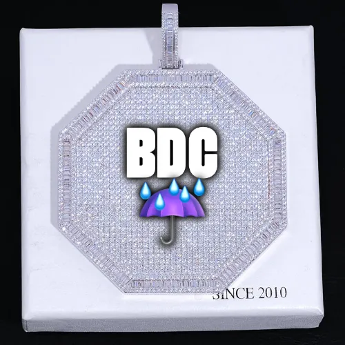 CUSTOM LETTER NECKLACE 3D BIG OCTAGON sold by The GUU Shop