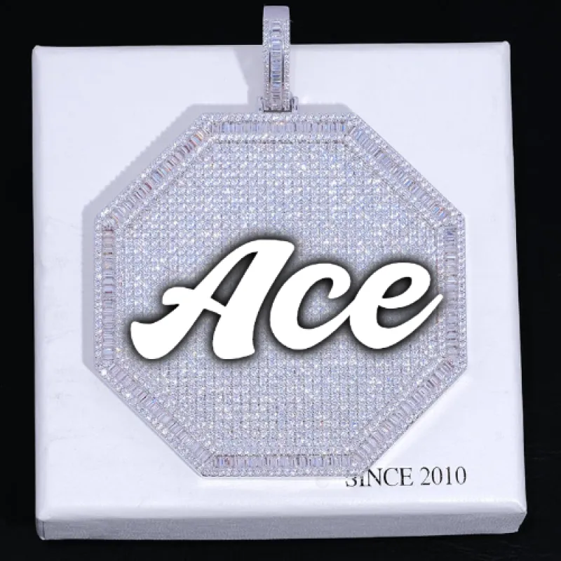 CUSTOM LETTER NECKLACE 3D BIG OCTAGON sold by The GUU Shop