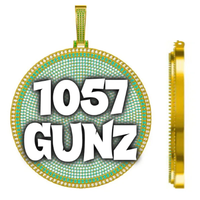 CUSTOM LETTER NECKLACE 3D BIG DISC sold by The GUU Shop