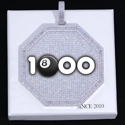 CUSTOM LETTER NECKLACE 3D BIG OCTAGON sold by The GUU Shop