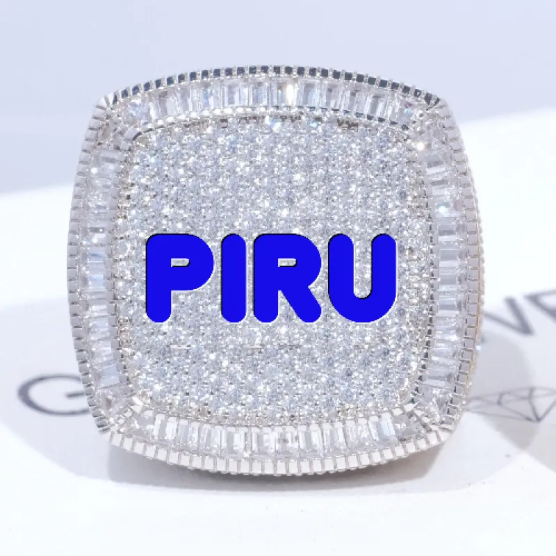 CUSTOM LETTER 3D ICED RING sold by The GUU Shop