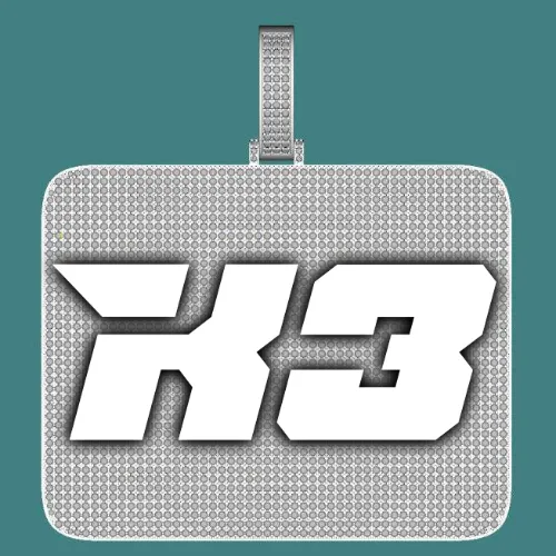 CUSTOM LETTER NECKLACE 3D BIG SQUARE sold by The GUU Shop