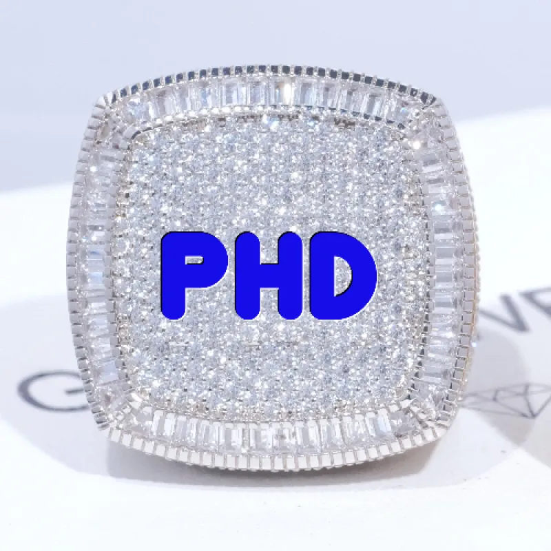 CUSTOM LETTER 3D ICED RING sold by The GUU Shop