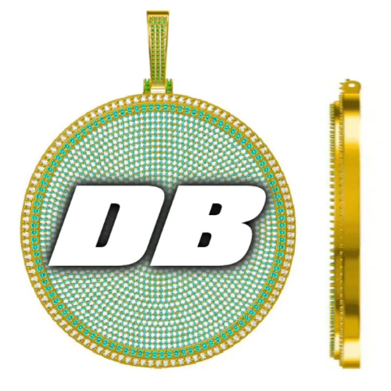 CUSTOM LETTER NECKLACE 3D BIG DISC sold by The GUU Shop