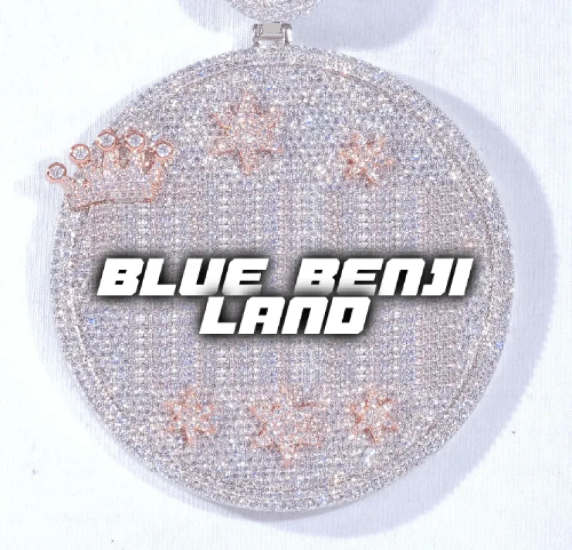 CUSTOM LETTER NECKLACE 3D BIG CROWN DISC sold by The GUU Shop