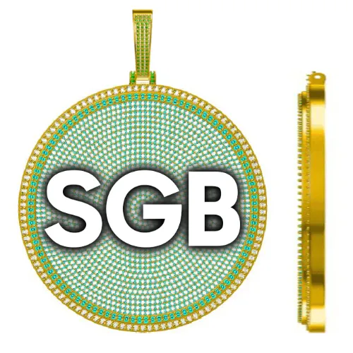 CUSTOM LETTER NECKLACE 3D BIG DISC sold by The GUU Shop