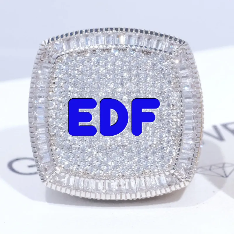 CUSTOM LETTER 3D ICED RING sold by The GUU Shop